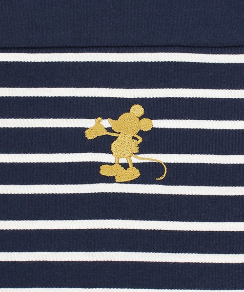 DISNEY(DISNEY)/【DISNEY/ディズニー】Mickey Mouseワンポイント刺繍切替ボーダーTワンピース/img19