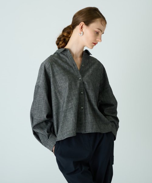 【セットアップ対応商品】ラウンドカットブラウス【THE NEW】【Leilian WHITE LABEL】 NEW WHITE LABEL