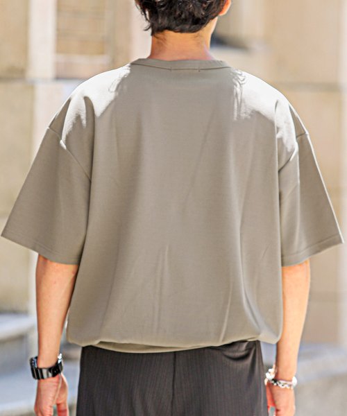 LUXSTYLE(ラグスタイル)/梨地ジャージビッグクルーネック半袖Tシャツ/Tシャツ 半袖 半袖Tシャツ メンズ レディース 梨地 ジャージ素材 ビッグシルエット/img01