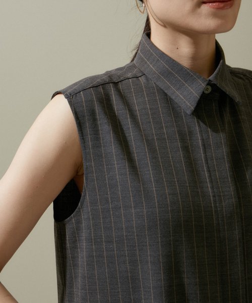 ノースリーブジャンプスーツ 無地/ストライプ【セットアップ対応】 無地/ストライプ セットアップ対応