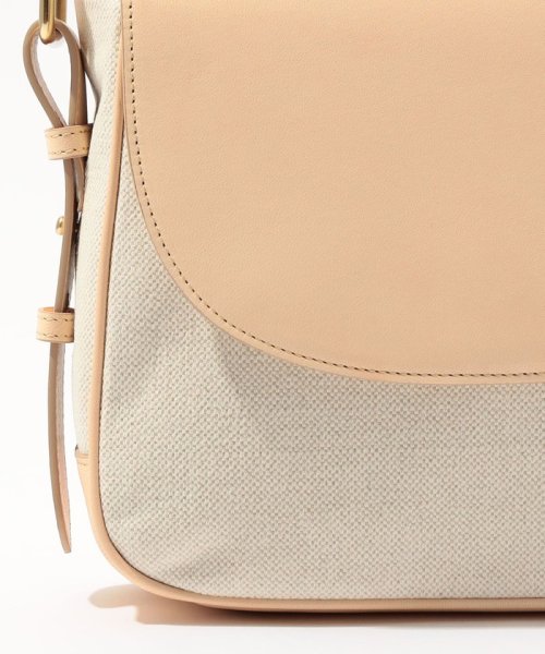 SegeN Werk.06 コットンリネン×レザー ショルダーバッグ Horse White Tanned Leather Genuine Brass Authentic Fabric