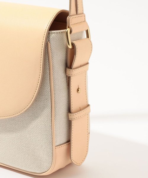 SegeN Werk.06 コットンリネン×レザー ショルダーバッグ Horse White Tanned Leather Genuine Brass Authentic Fabric