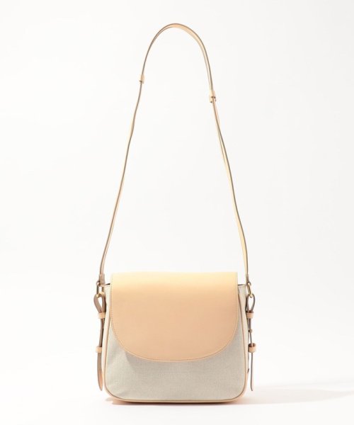 SegeN Werk.06 コットンリネン×レザー ショルダーバッグ Horse White Tanned Leather Genuine Brass Authentic Fabric