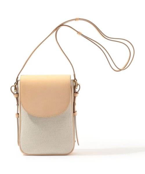 SegeN Werk.07 コットンリネン×レザー ショルダーバッグ Horse White Tanned Leather Genuine Brass Authentic Fabric