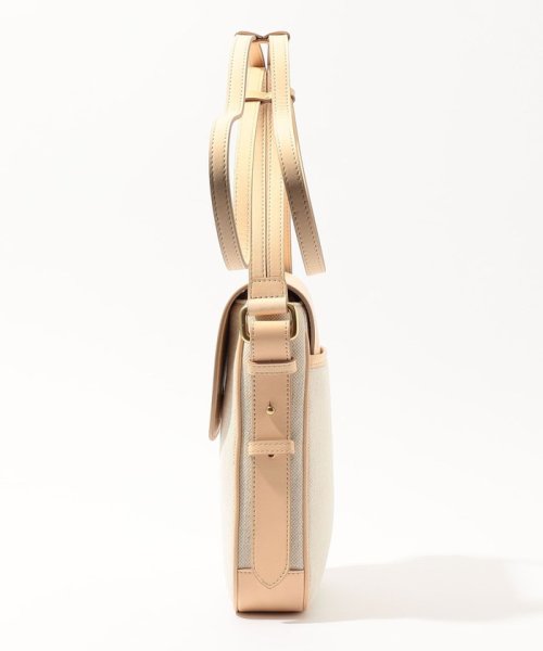 SegeN Werk.07 コットンリネン×レザー ショルダーバッグ Horse White Tanned Leather Genuine Brass Authentic Fabric