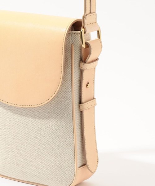 SegeN Werk.07 コットンリネン×レザー ショルダーバッグ Horse White Tanned Leather Genuine Brass Authentic Fabric