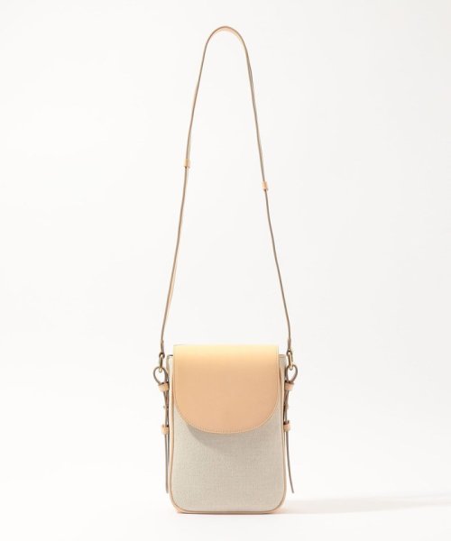 SegeN Werk.07 コットンリネン×レザー ショルダーバッグ Horse White Tanned Leather Genuine Brass Authentic Fabric