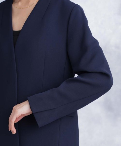 デイリーファンクション ラペルレスジャケット(セットアップ可） デイリーファンクション 羽織としてさらっとラフに着回しやすいデザイン