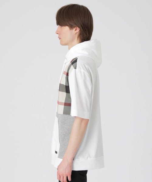 クレストブリッジチェックパッチワークフーディー 