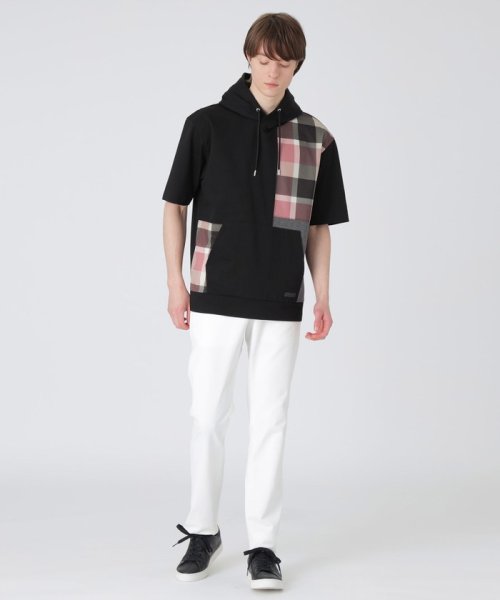 クレストブリッジチェックパッチワークフーディー 