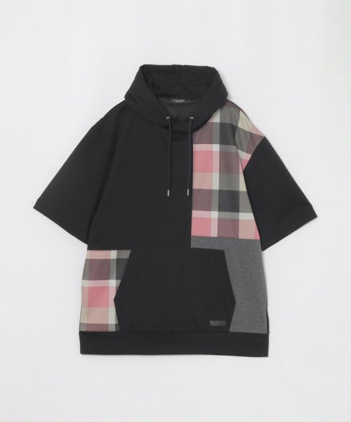 クレストブリッジチェックパッチワークフーディー 