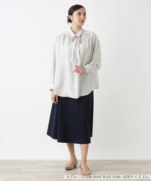 リボンタイ付きシルクブラウス【ETERNAL】 