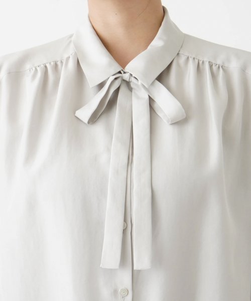 リボンタイ付きシルクブラウス【ETERNAL】 