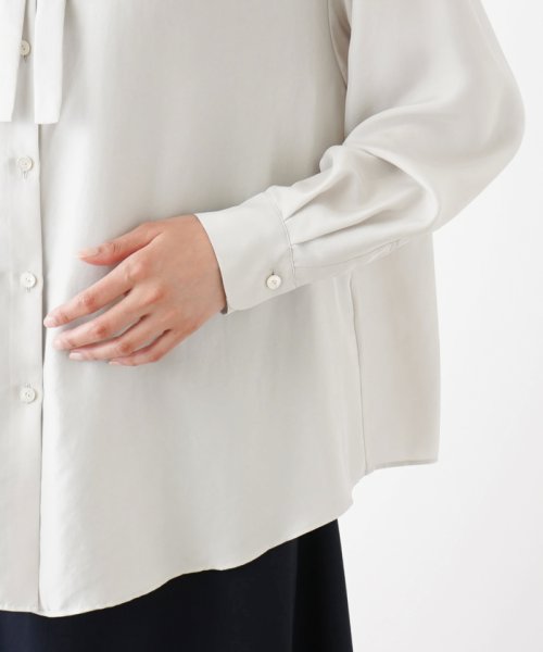 リボンタイ付きシルクブラウス【ETERNAL】 