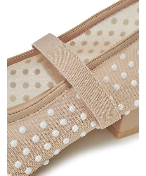 [L.B CANDY STOCK]ラインストーンメッシュバレエシューズ 予めご了承ください