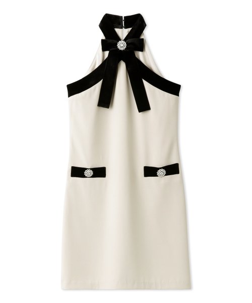 [L.B CANDY STOCK]ビジュー付きリボンミニワンピース CANDY STOCK 予めご了承ください