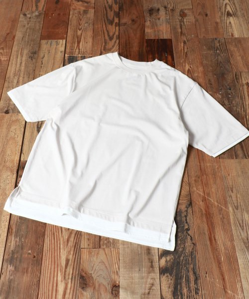 marukawa shonan(marukawa shonan)/接触冷感 フェイクレイヤードTシャツ 重ね着風 カットソー メンズ トップス シンプル 無地 夏 クールTシャツ 半袖/img01