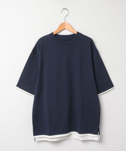 marukawa shonan(marukawa shonan)/接触冷感 フェイクレイヤードTシャツ 重ね着風 カットソー メンズ トップス シンプル 無地 夏 クールTシャツ 半袖/img12