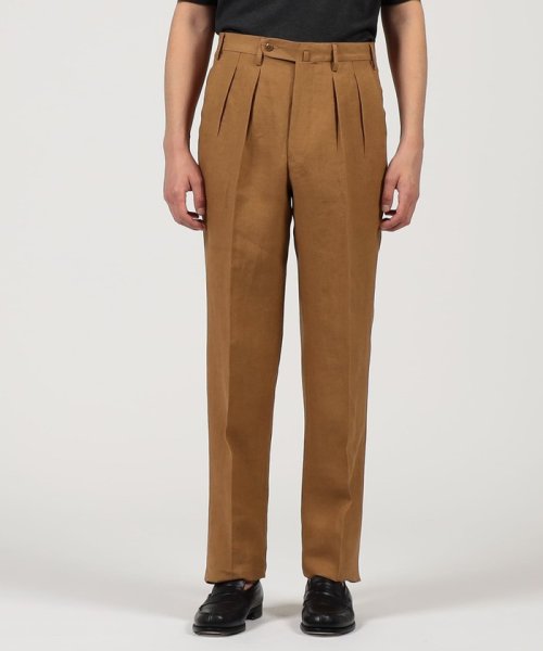 ベルジャンリネン 2プリーツスラックス 