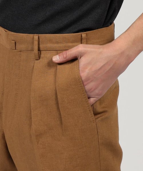 ベルジャンリネン 2プリーツスラックス 