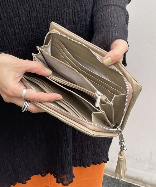【BEAURE】カウレザー キルティング 財布 ウォレット タッセル ジップ 牛革 ラウンドジップ 長財布 B－20302 人気・おすすめ｜使いやすい・旅行におすすめ 品質保証 全国発送 在庫限り