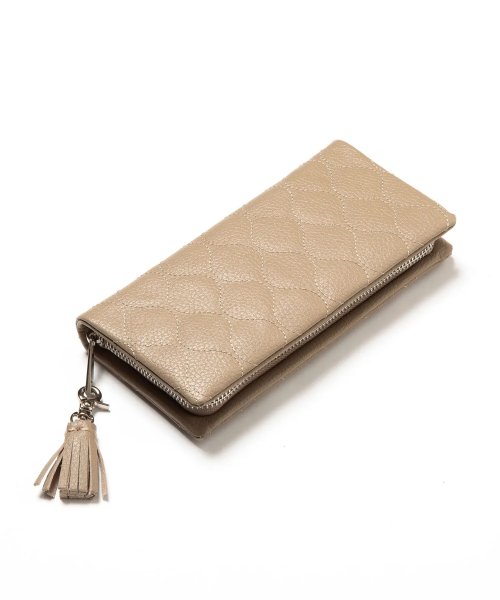 【BEAURE】カウレザー キルティング 財布 ウォレット タッセル ジップ 牛革 ラウンドジップ 長財布 B－20302 人気・おすすめ｜使いやすい・旅行におすすめ 品質保証 全国発送 在庫限り