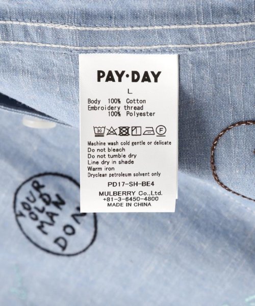 PAYDAY /ペイデイ　別注PAYDAY刺繍SHIRT PAYDAY