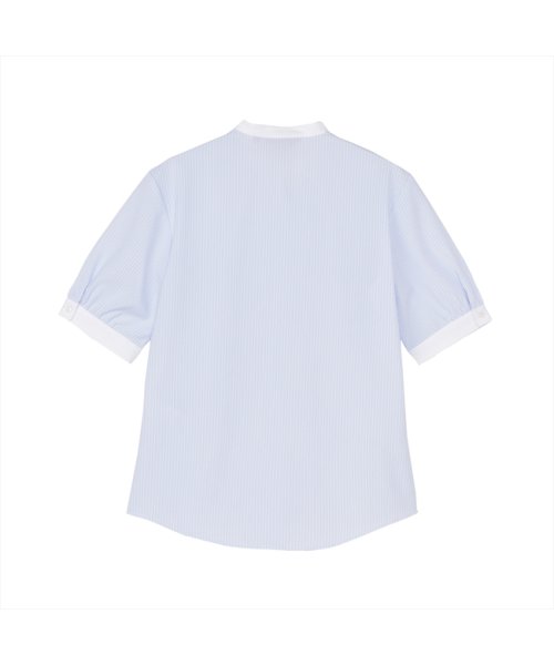 TOKYO SHIRTS(TOKYO SHIRTS)/【デザイン】 COFREX 配色衿ギャザー 五分袖 レディースシャツ/img02