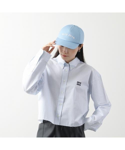 MIUMIU ベースボールキャップ 5HC179 2DP1 刺繍 ロゴ ベースボールキャップ 5HC179 刺繍