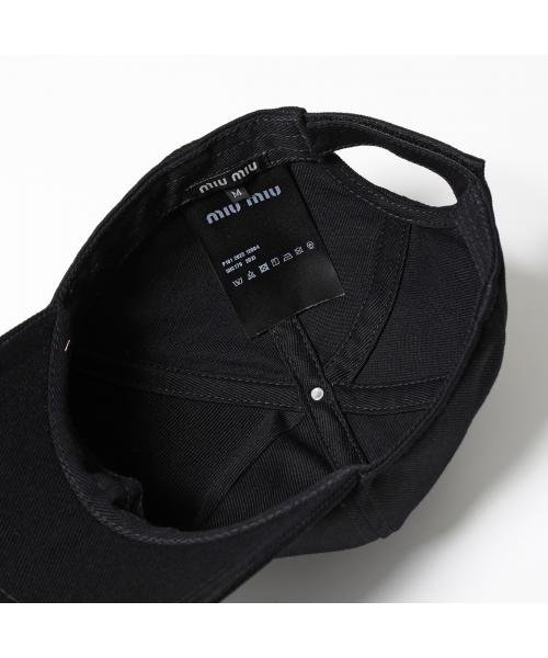 MIUMIU ベースボールキャップ 5HC179 2DP1 刺繍 ロゴ ベースボールキャップ 5HC179 刺繍