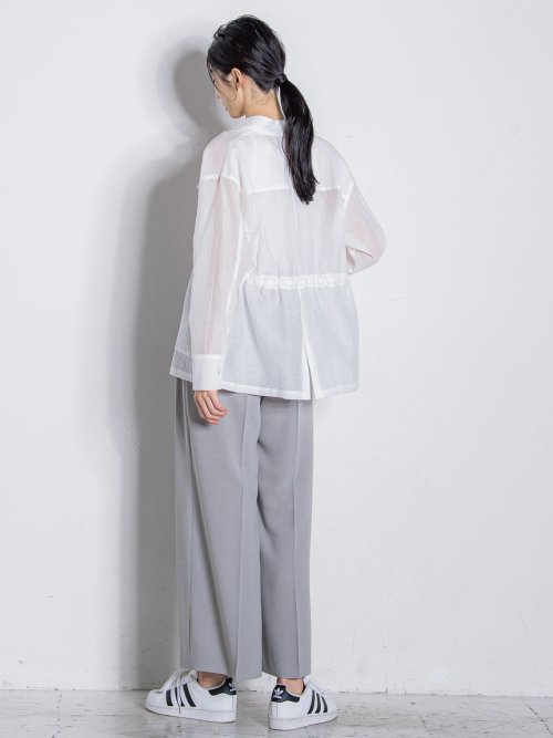 メランジツイルワイドパンツ≪洗濯機で洗える/セットアップ対応≫ 