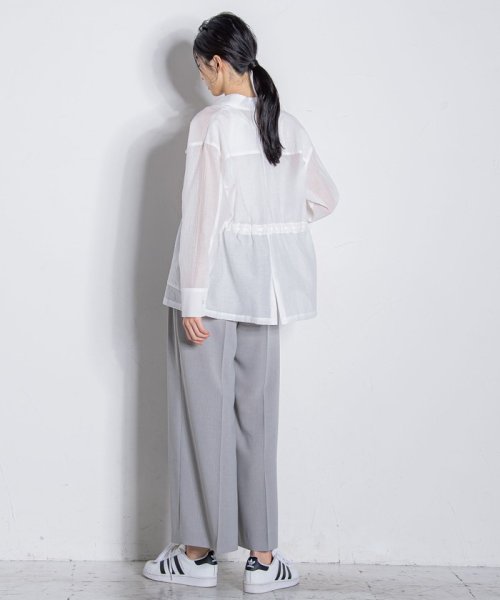 メランジツイルワイドパンツ≪洗濯機で洗える/セットアップ対応≫ 