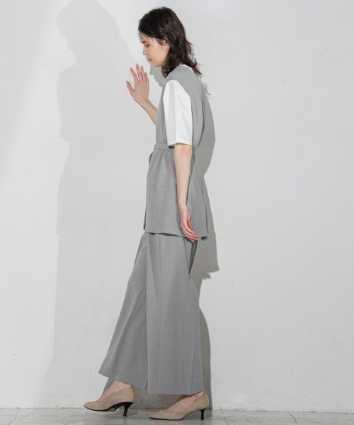 メランジツイルワイドパンツ≪洗濯機で洗える/セットアップ対応≫ 