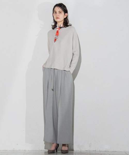 メランジツイルワイドパンツ≪洗濯機で洗える/セットアップ対応≫ 