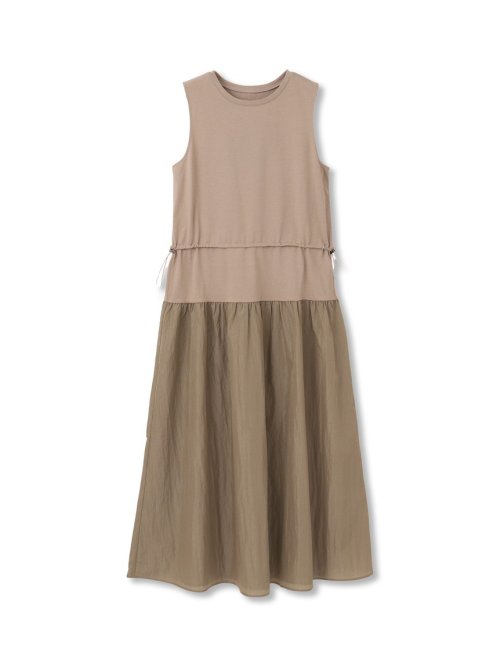 異素材ドッキングドロストカットワンピース≪洗濯機で洗える≫ 