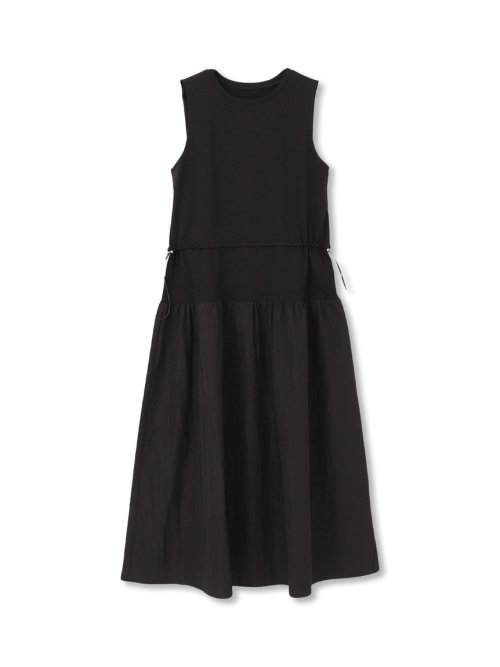 異素材ドッキングドロストカットワンピース≪洗濯機で洗える≫ 