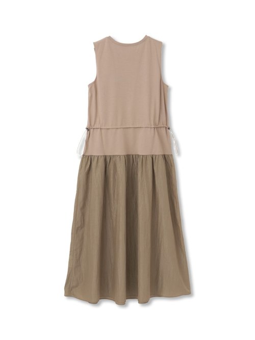 異素材ドッキングドロストカットワンピース≪洗濯機で洗える≫ 