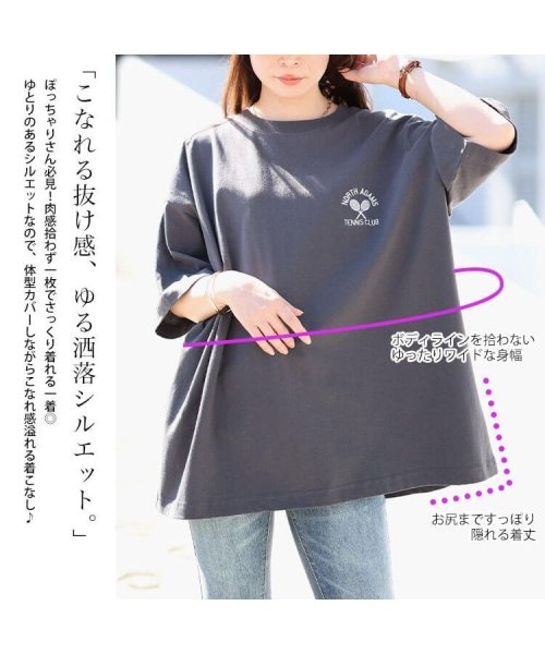 GOLD JAPAN(ゴールドジャパン)/サメワッペンコットンTシャツ　大きいサイズ レディース ビッグサイズ/img02