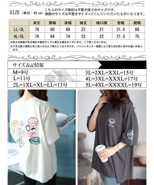 GOLD JAPAN(ゴールドジャパン)/サメワッペンコットンTシャツ　大きいサイズ レディース ビッグサイズ/img16