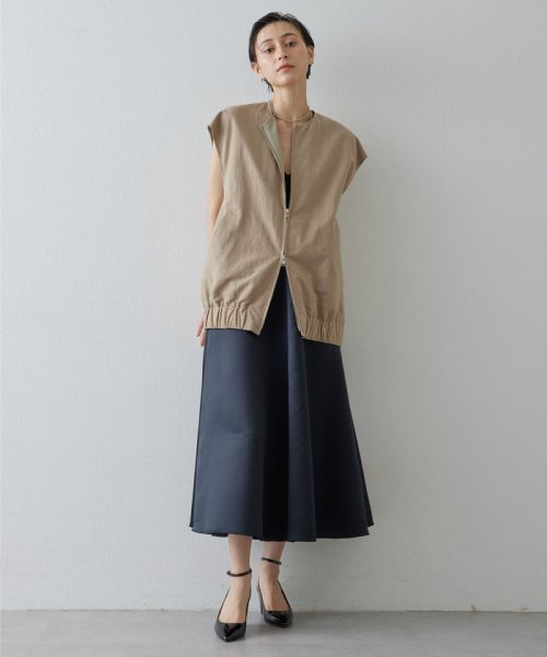 サテンフレアスカート 