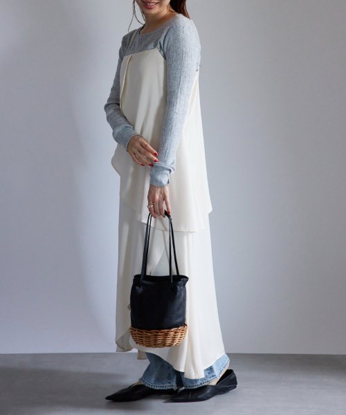 【TIDEWAY / タイドウェイ】ARUROG × LTR 2W SHOULDER/M かごバッグ ハンドバッグ ストローバッグ 巾着 レザー T2893 タイドウェイ