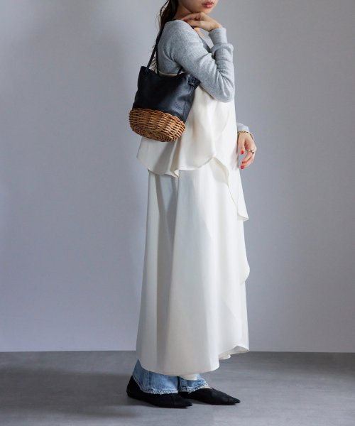 【TIDEWAY / タイドウェイ】ARUROG × LTR 2W SHOULDER/M かごバッグ ハンドバッグ ストローバッグ 巾着 レザー T2893 タイドウェイ