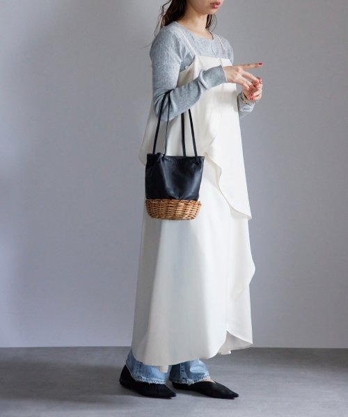 【TIDEWAY / タイドウェイ】ARUROG × LTR 2W SHOULDER/M かごバッグ ハンドバッグ ストローバッグ 巾着 レザー T2893 タイドウェイ