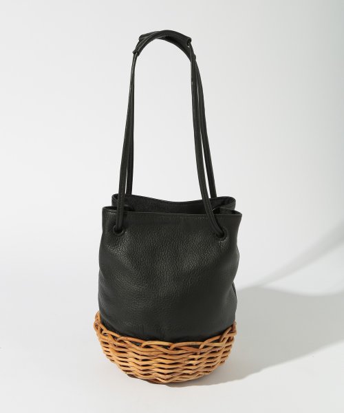 【TIDEWAY / タイドウェイ】ARUROG × LTR 2W SHOULDER/M かごバッグ ハンドバッグ ストローバッグ 巾着 レザー T2893 タイドウェイ