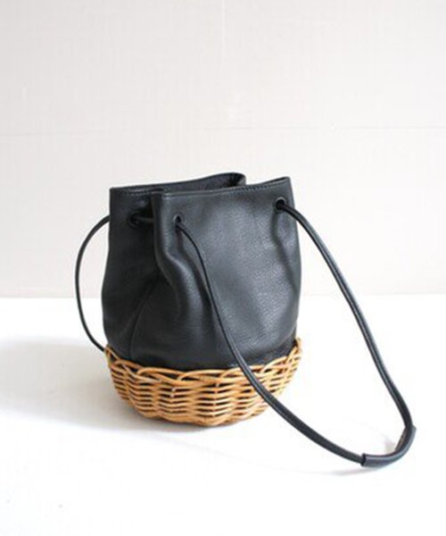 【TIDEWAY / タイドウェイ】ARUROG × LTR 2W SHOULDER/M かごバッグ ハンドバッグ ストローバッグ 巾着 レザー T2893 タイドウェイ