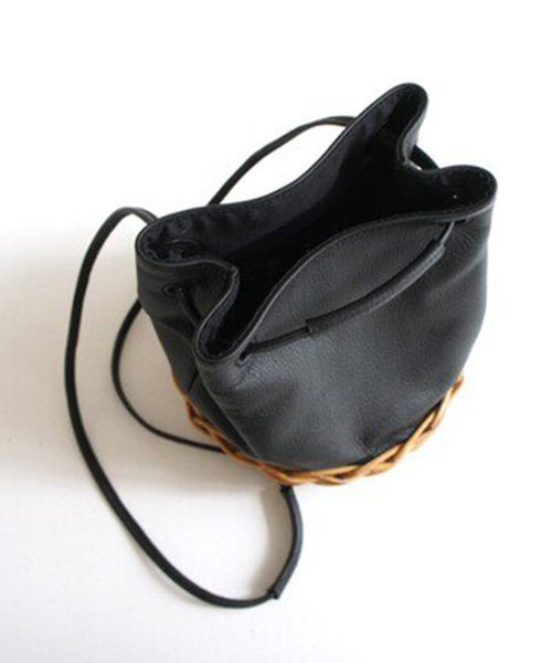 【TIDEWAY / タイドウェイ】ARUROG × LTR 2W SHOULDER/M かごバッグ ハンドバッグ ストローバッグ 巾着 レザー T2893 タイドウェイ