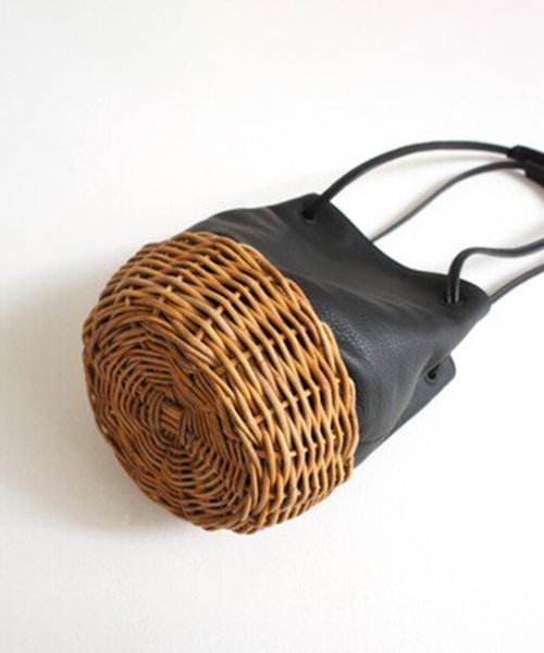 【TIDEWAY / タイドウェイ】ARUROG × LTR 2W SHOULDER/M かごバッグ ハンドバッグ ストローバッグ 巾着 レザー T2893 タイドウェイ