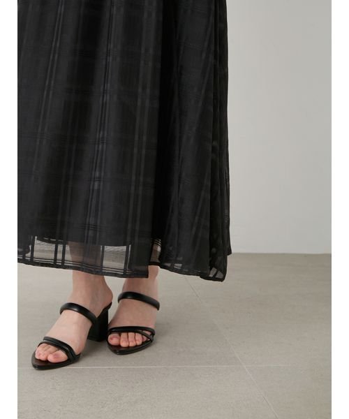 リボンショルダーウエストリブワンピース 予めご了承ください