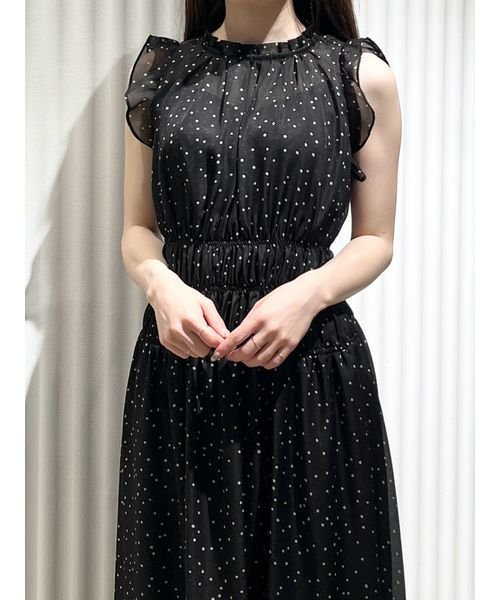 シフォンギャザーノースリワンピース 予めご了承ください 総丈 6cm バスト