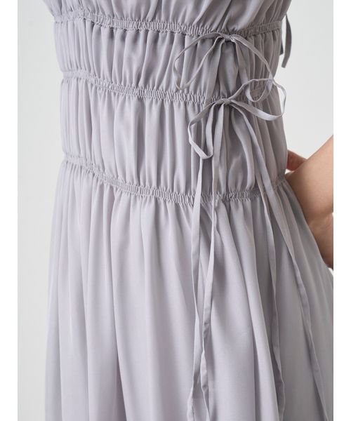 シフォンギャザーノースリワンピース 予めご了承ください 総丈 6cm バスト
